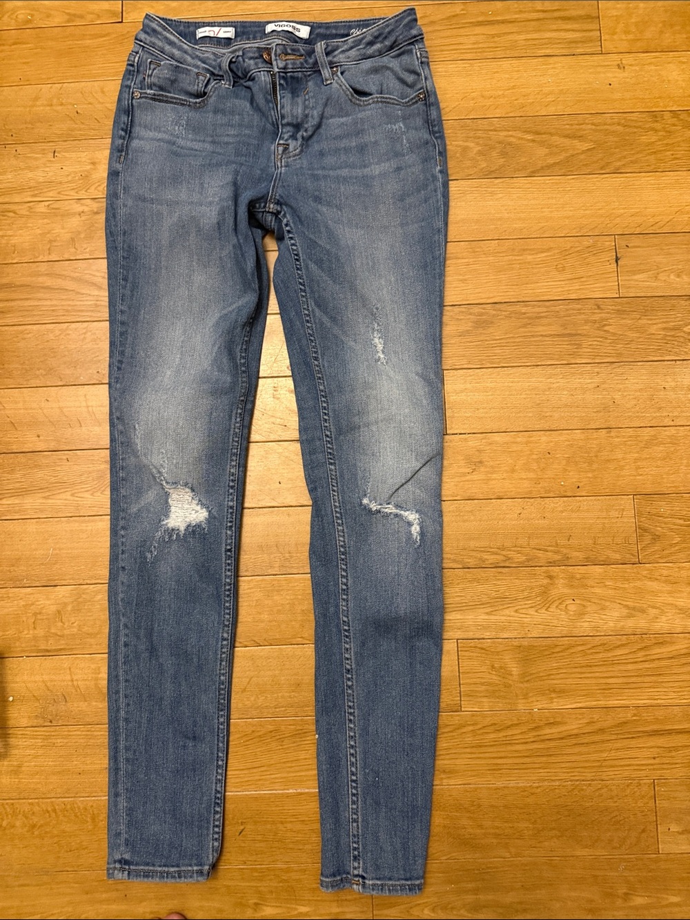 Vigoss Light Blue Distressed Women's Skinny Jeans